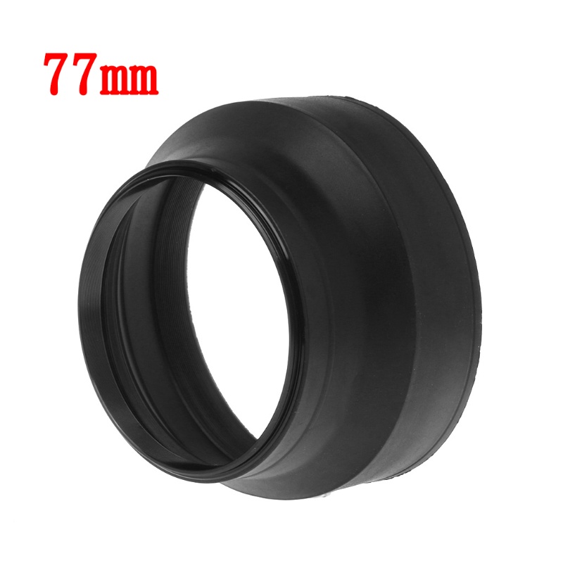 Che Nắng Ống Kính Máy Ảnh 3 Tầng 77mm Bằng Cao Su