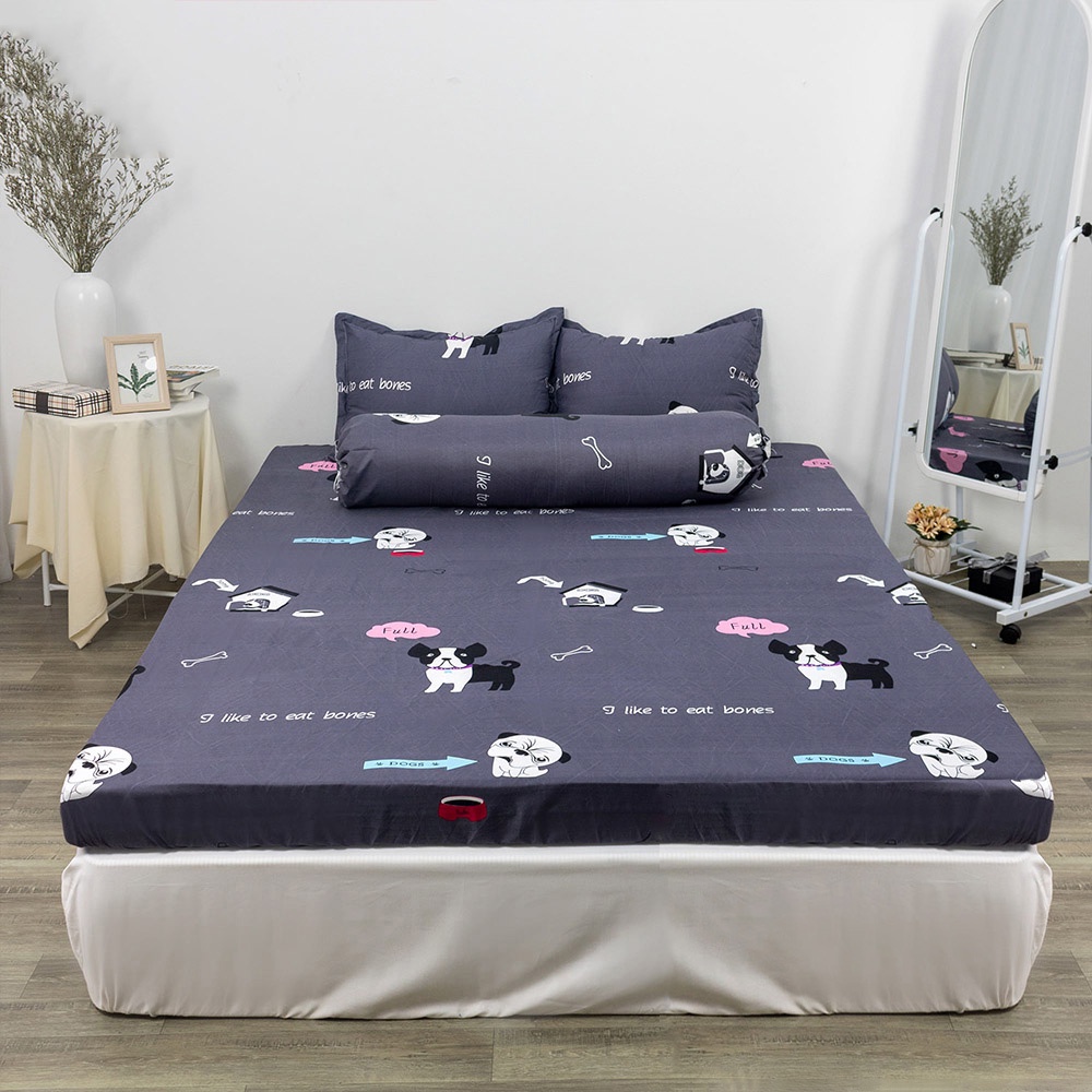 Ga trả giường Cotton Poly - Ga giường bo chun kích thước M2/M6/M8/2M2 - Siêu mềm mịn