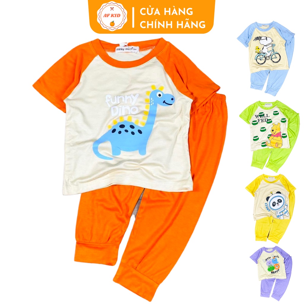 Bộ quần áo trẻ em Minky Mom Snoopy tay cộc quần dài cho bé chất thun lạnh siêu mềm mịn mát