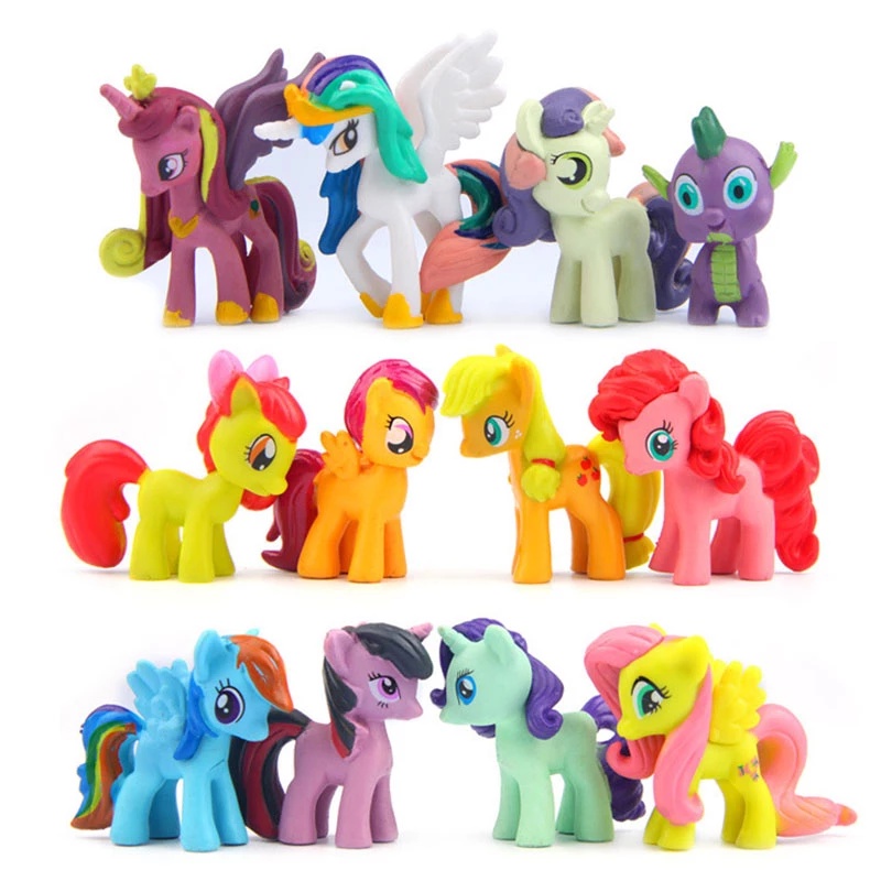 Ngựa Pony thiên thần set 12 con loại to | Ngựa thiên thần Poly