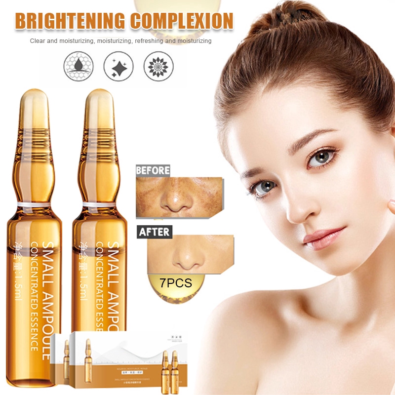 Hộp 7 ống tinh chất giữ ẩm và nuôi dưỡng da làm mờ sắc tố melanin cho da trắng sáng chuyên nghiệp