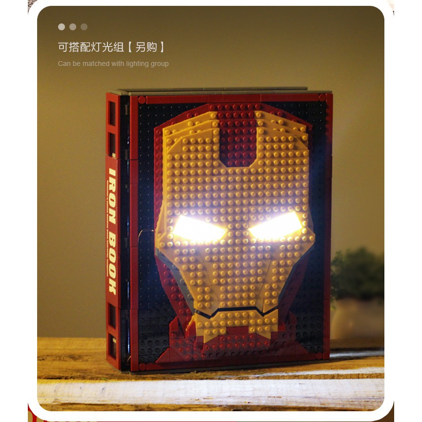 （Có đèn）Đồ chơi Lắp ghép Sắt Bộ Sách Iron Man Spiderman Nhân Vật Bộ Sưu Tập Combo IRON BOOK 52 Minifigures Siêu Anh Hùng