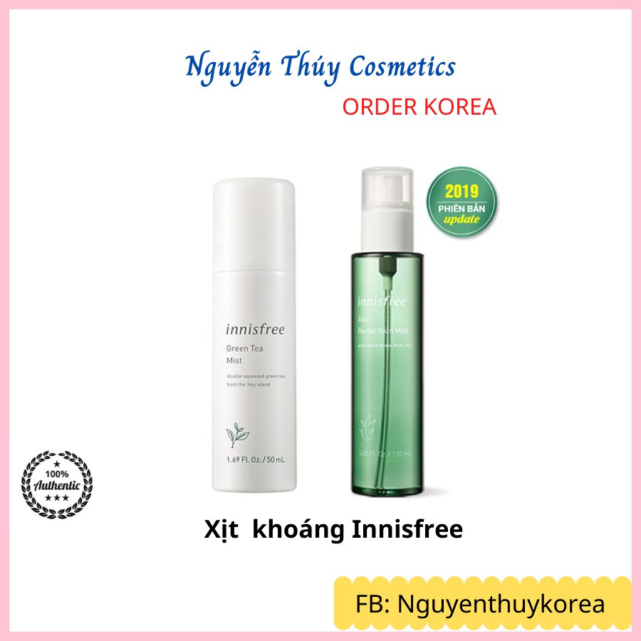Xịt khoáng Innisfree các loại giúp cấp ẩm cho da