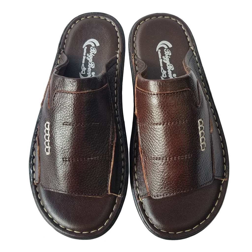 Dép Nam Quai Ngang Da Bò Thật BIGBEN Cao Cấp DN339