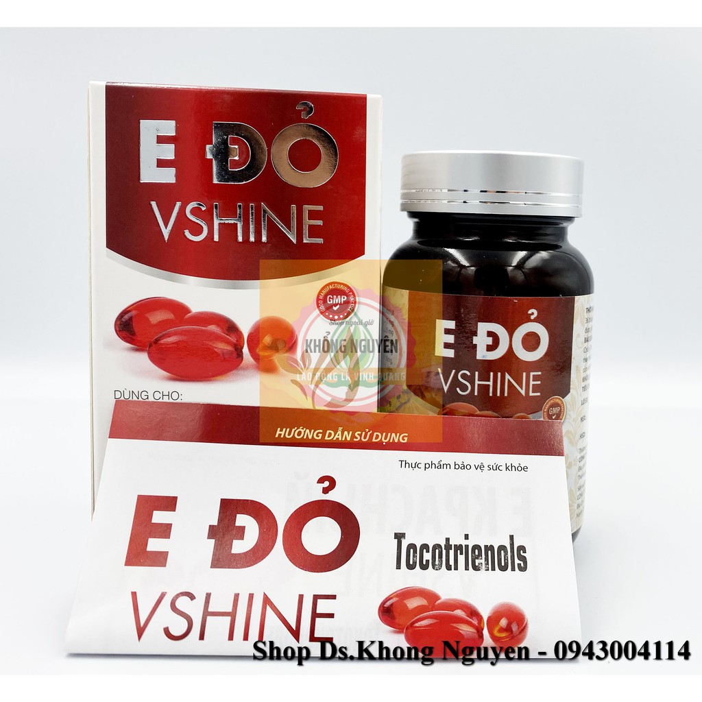 E ĐỎ VSHINE - Chống oxy hoá - Hộp 30 viên