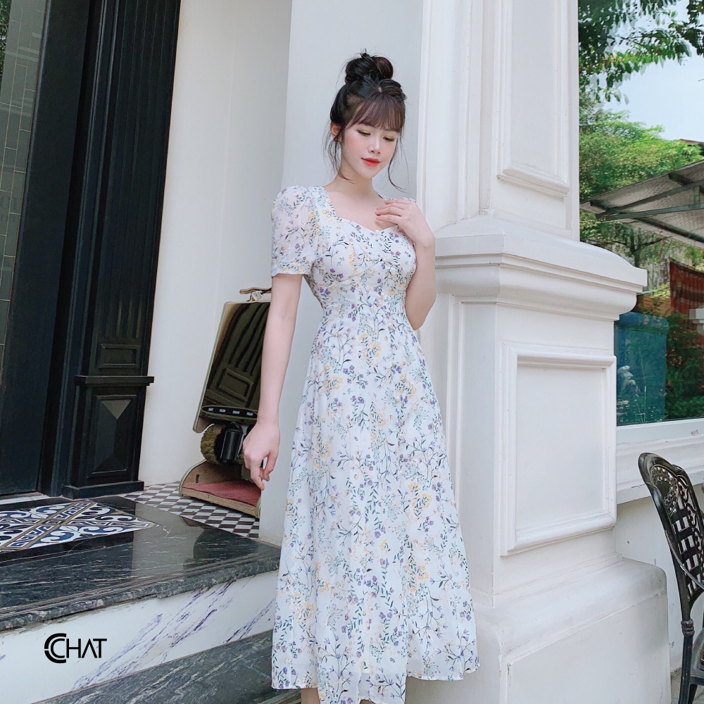 Váy nữ xoè bổ mảnh hoạ tiết CCHAT | BigBuy360 - bigbuy360.vn