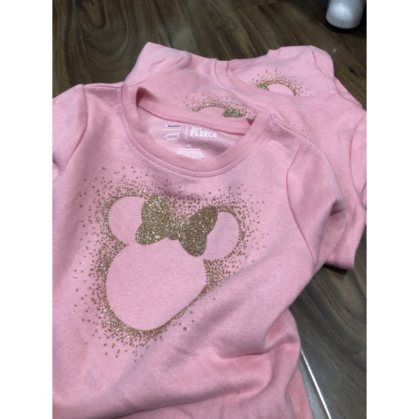 Áo nỉ bé gái VNXK dư xịn - Minnie hồng nhũ