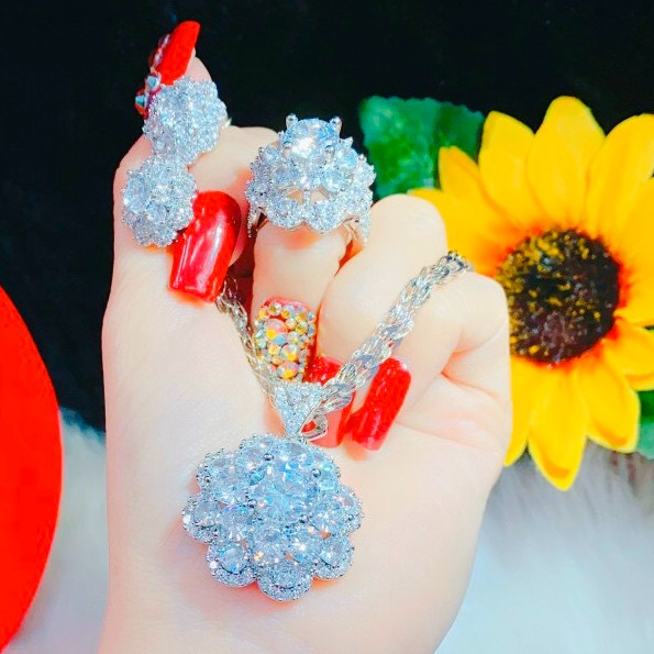 Bộ Trang Sức Đính Đá Độc Đáo Cá Tính HB200104 Không Đen, Không Ngứa, Phụ Kiện Sang Chảnh.