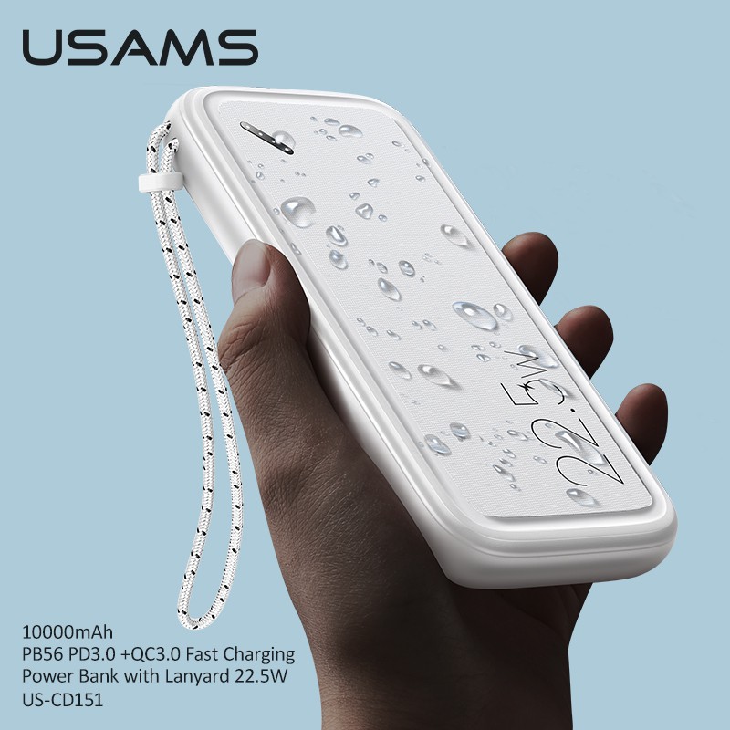 USAMS Sạc Dự Phòng 10000mah 22.5w PD3.0 + QC3.0 Cho Iphone 12 Pro Max 11 8