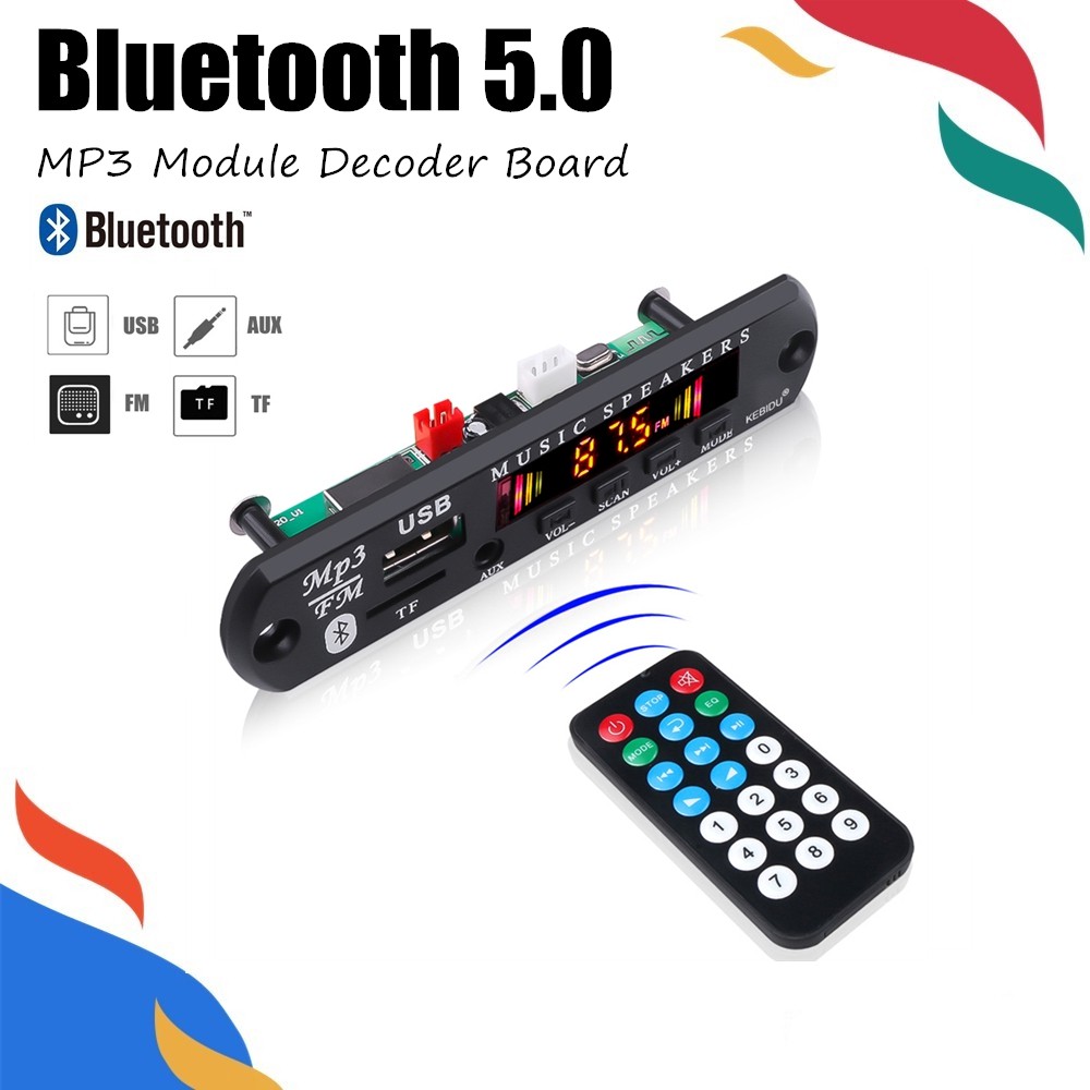 Bảng mạch đầu máy đa phương tiện giải má tín hiệu V20C WMA không dây Bluetooth 5.0 5V-20V MP3