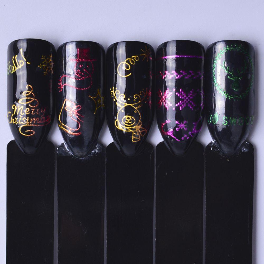 Tấm 12 Kiểu Dán Trang Trí Móng Tay Họa Tiết Hoạt Hình Chủ Đề Giáng Sinh