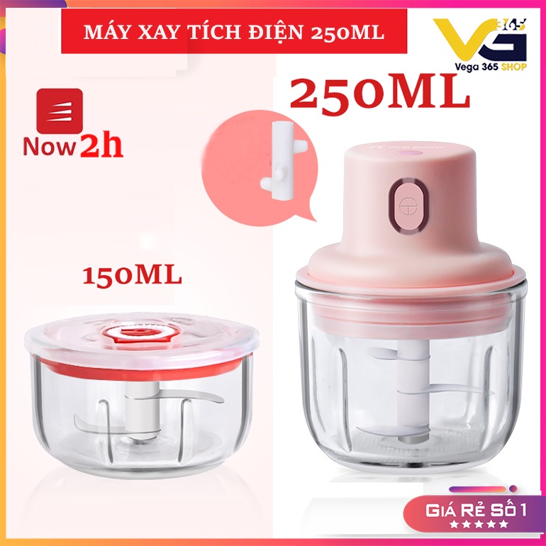 Máy Xay thịt TÍCH ĐIỆN 250ML, xay nhuyễn thịt, tôm cá, rau củ trong tích tắc