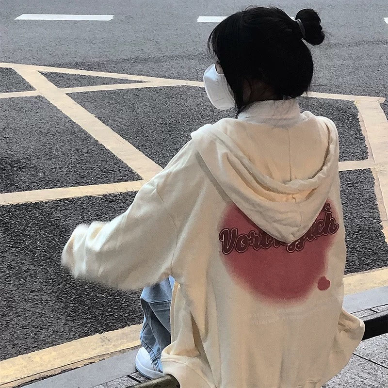 Áo Khoác Hoodie In Hình Trái Tim Thời Trang Mùa Thu Mới Cho Nữ