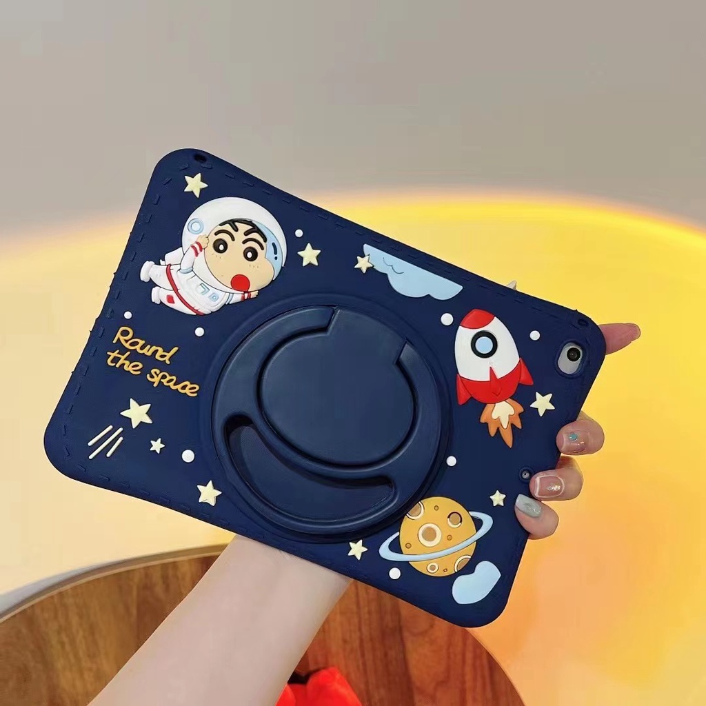 Bao Da Máy Tính Bảng Xoay 360 Độ Cho iPad 10.2-inch 9 / 8 / 7 10th Mini Air 1 2 3 Air 4 5 iPad Pro 2020 Mini 6°- Ốp Điện Thoại Silicon Hình Phi Hành Gia Hoạt Hình Có Giá Đỡ Xoay Được Cho Tay Cầm