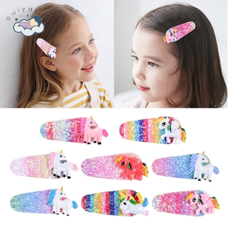 Kẹp Tóc Hình Kỳ Lân Đính Kim Sa Lấp Lánh Dễ Thương Cho Bé Gái