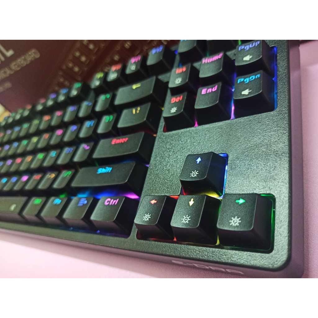 Bàn phím cơ Gaming Edra EK387L LED RGB switch HUANO  cáp type C, Bản mới 2022 HÀNG CHÍNH HÃNG