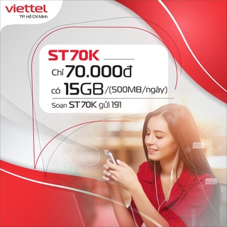 Sim 4G Viettel ST70K lướt net tẹt ga