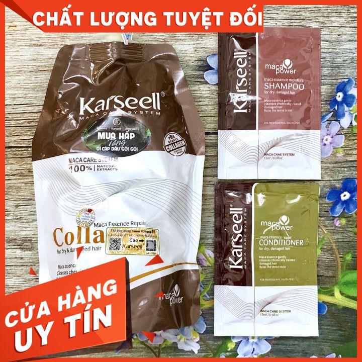 [Giá Hủy Diệt ] Túi ủ karseell 500ml Phục hồi Tóc Hư Tổn (Tặng mũ gội + combo gội xả mini)