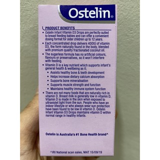 Ostelin vitamin D3 Úc 2.4ml cho bé từ 0-6 tháng tuổi