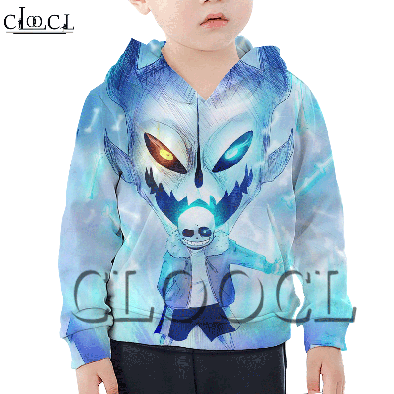Áo Hoodie Dáng Rộng In Họa Tiết Game Undertale Sans 3d Cho Bé