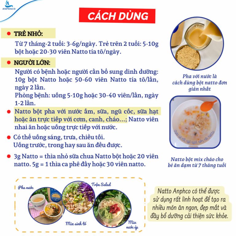 Bột Đậu Tương Lên Men Không Biến Đổi Gen Natto Anphaco Gói 100g Giàu Vitamin, Khoáng chất, Đạm lành Cho Người Ăn Chay