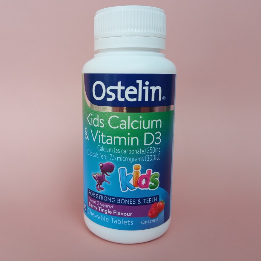 Viên uống bổ sung canxi Ostelin Kid Calcium & Vitamin D3 90 viên