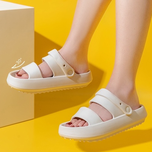 Dép nam,nữ Sandal đế bằng quai nhún EVA đi cực êm chân hot trend A143 Warm&amp;Cute