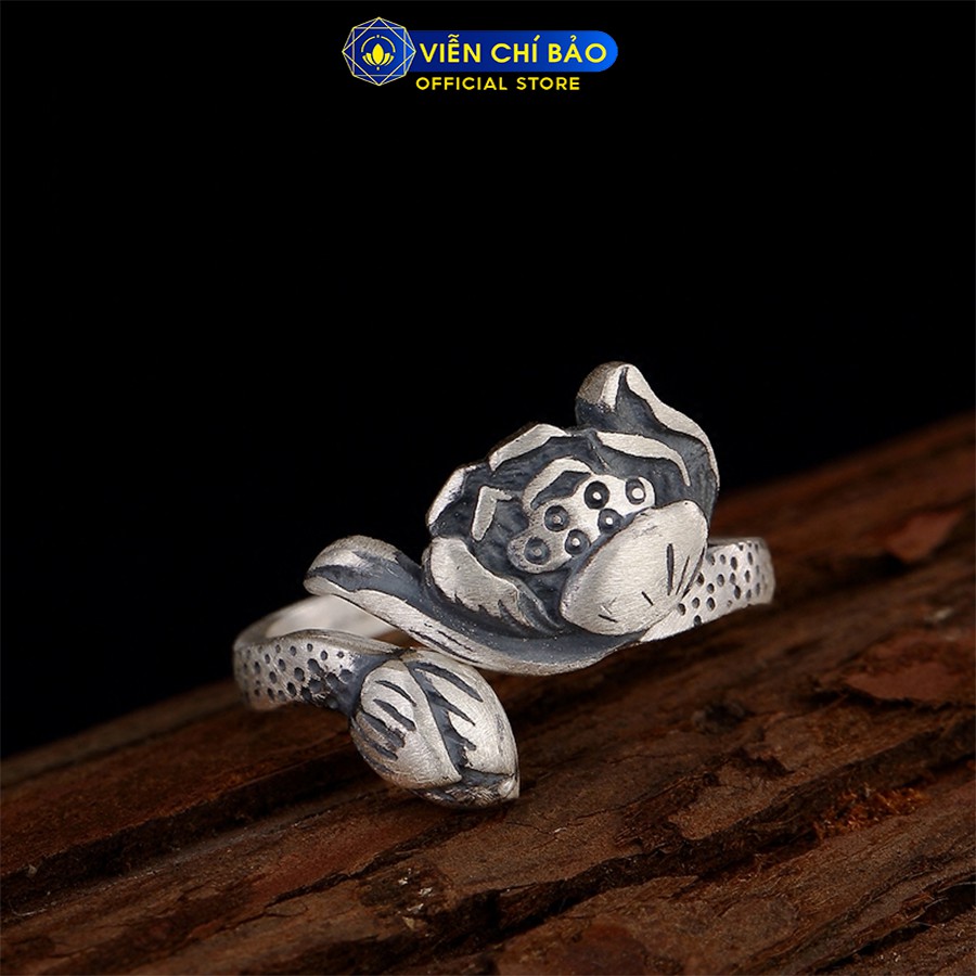 Nhẫn bạc nữ Hoa sen chất liệu bạc Thái 925 thời trang phụ kiện trang sức nữ Viễn Chí Bảo N000293