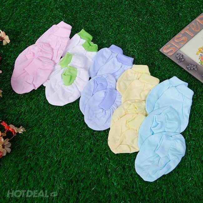 Combo 5 cặp bao tay + 5 cặp bao chân cho bé