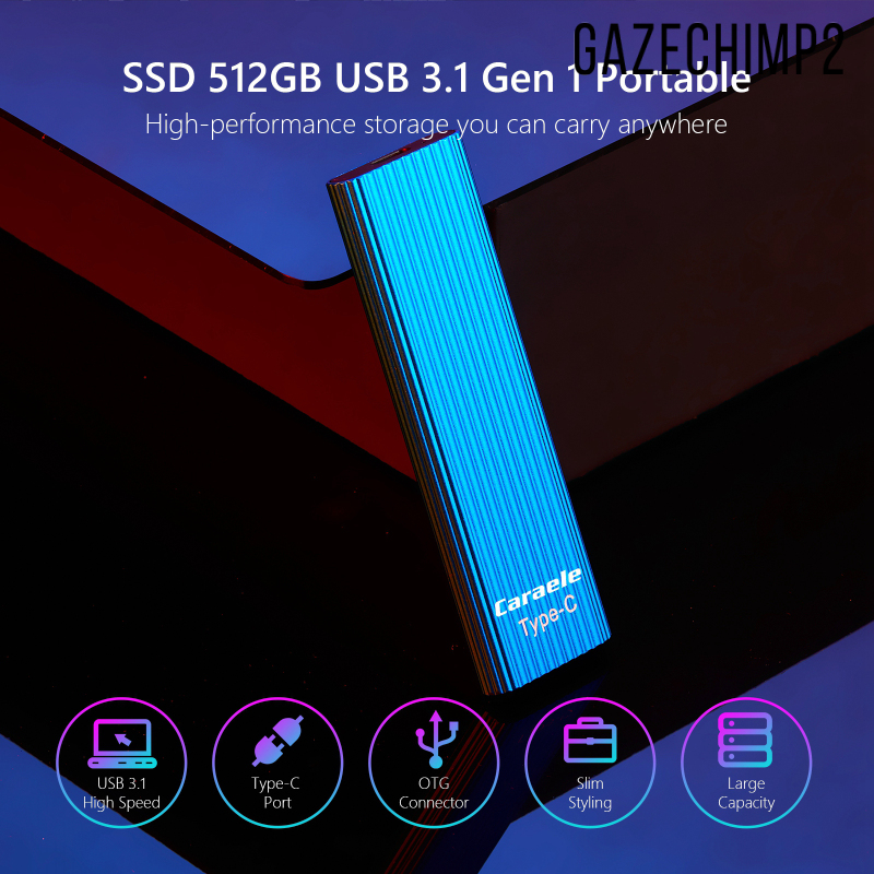 Ổ Cứng Ngoài 500gb Ssd Usb 3.1 Gen-1 Usb-C Tương Thích Với Máy Tính