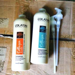 Cặp Dầu gội xả Colatin 1000ml cho salon