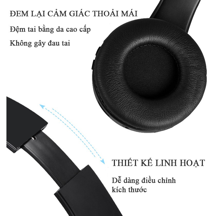 Tai nghe chụp tai bluetooth B3, headphone bluetooth có mic đàm thoại bass cực căng - Bảo Hành 12 Tháng