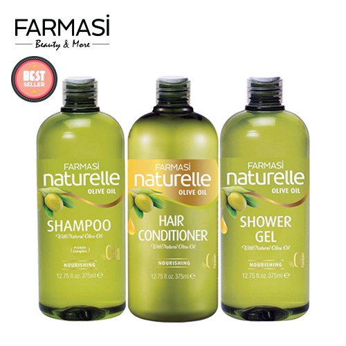 [Combo3] Dầu Gội & Dầu Xả & Sữa Tắm Chiết Xuất Olive Farmasi 375ml/chai