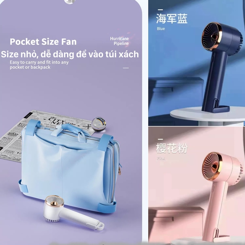 QUẠT CẦM TAY 3 CẤP ĐỘ WIWU TURBO F303 2.000mAh CHÍNH HÃNG