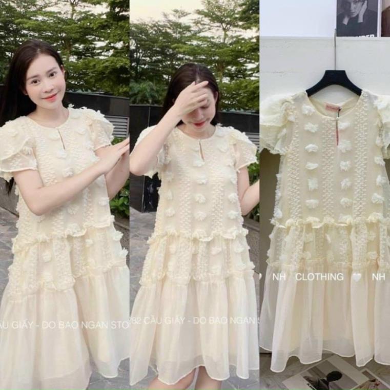 Váy Bầu Hàng thiết kế siêu xinh,ảnh thật cận chất ,kiểu dáng tiểu thư,phù hợp mặc dự tiệc,công việc,freesize 43-70kg