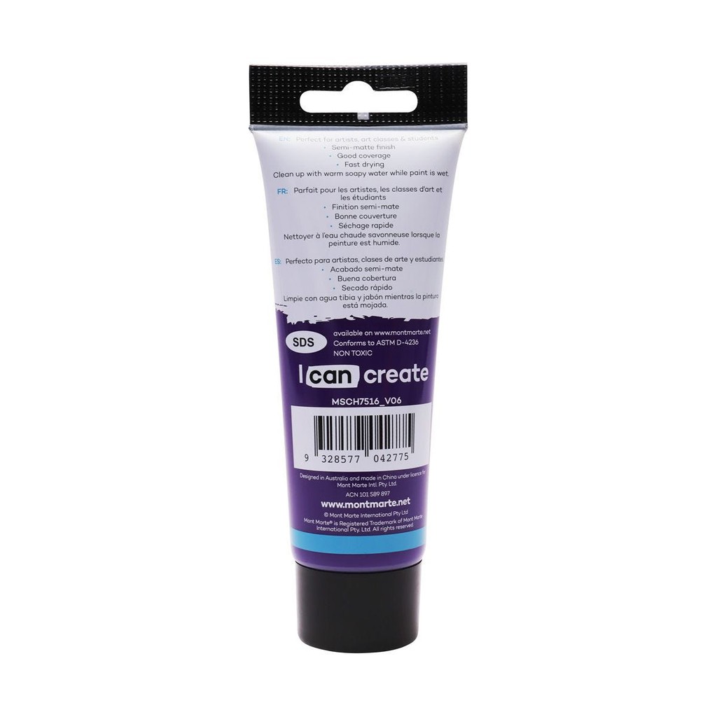 Màu Acrylic Mont Marte 75ml - Purple - Acrylic Colour Paint Signature 75ml (2.54oz) - MSCH7516