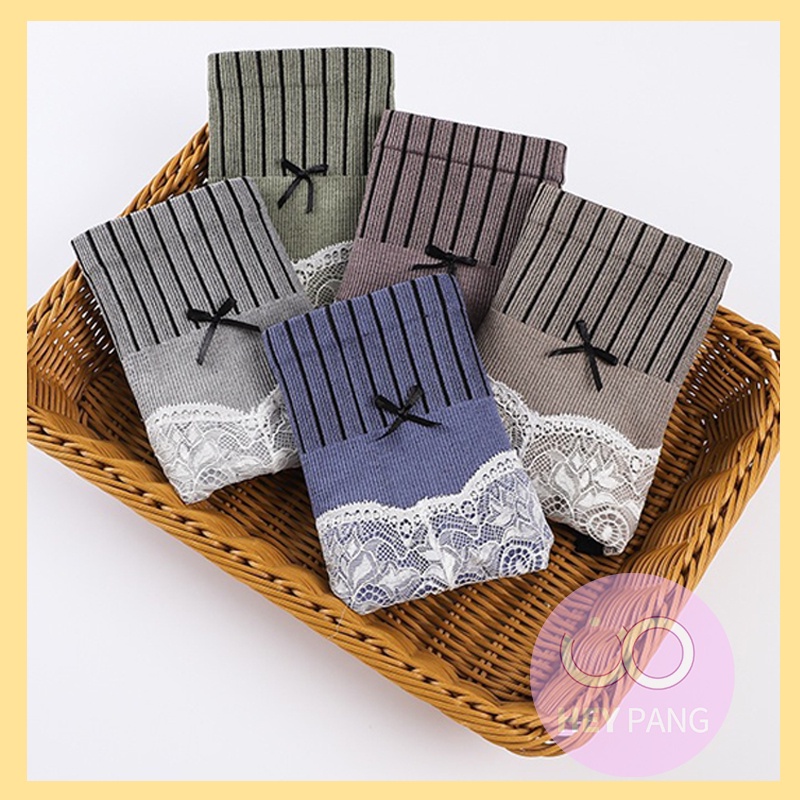 Quần lót nữ cạp cao nâng mông gen bụng phối ren HEYPANG Quần chip nữ cotton kháng khuẩn mềm mại thoáng khí VN001