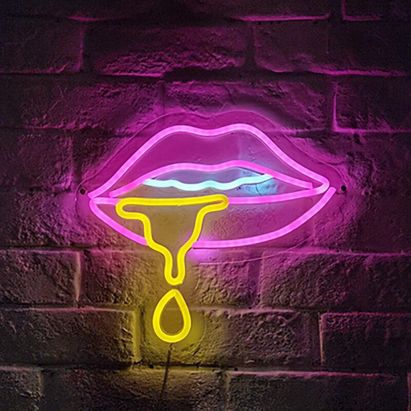 Đèn led Neon hình Môi tan chảy | Đèn neon trang trí phòng ngủ, treo tường