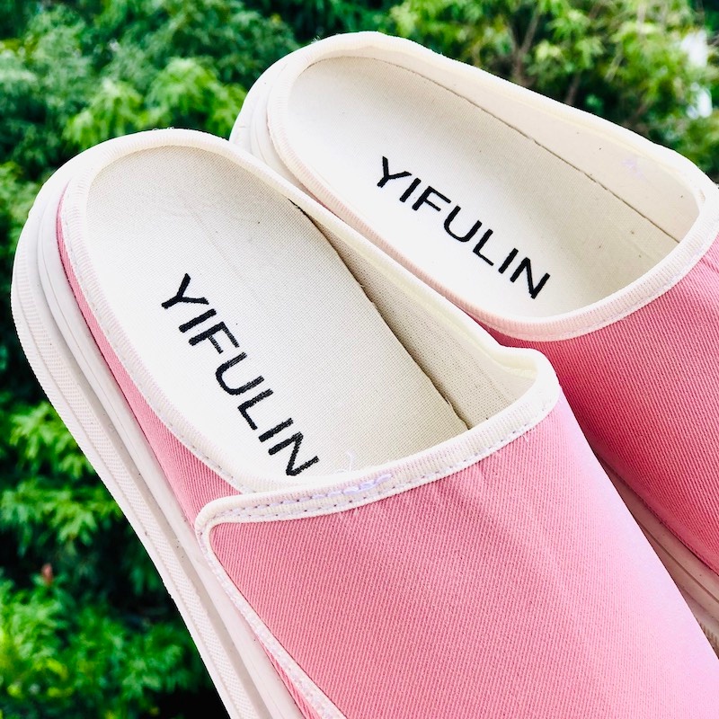 Giày vãi unisex đạp gót ❤️FREESHIP + Hộp❤️ dép quai ngang thể thao nam nữ, sục hở mũi đạp gót chất xịn, đế cao, Hồng