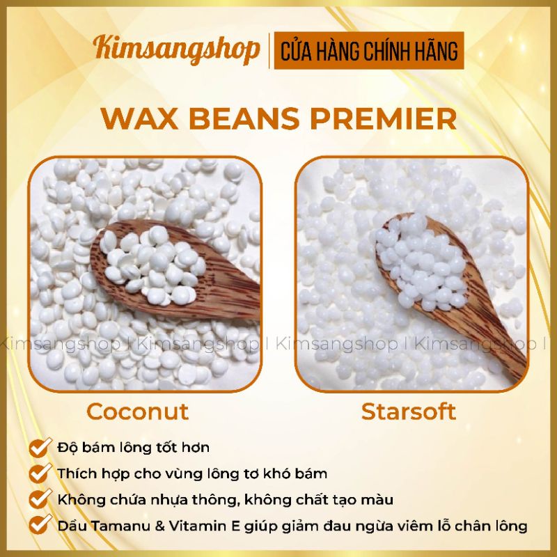 [Sáp wax lông nóng cao cấp Coconut & Trong suốt siêu bám lông] Sáp wax lông hard wax bean wax lông t