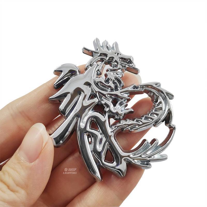 1 Miếng dán trang trí xe hơi hình rồng Trung Hoa bằng kim loại