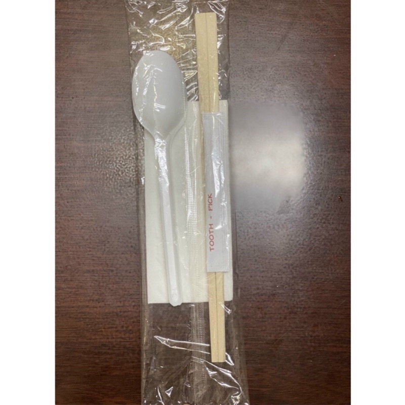 50 gói/bịch combo muỗng đũa tăm giấy