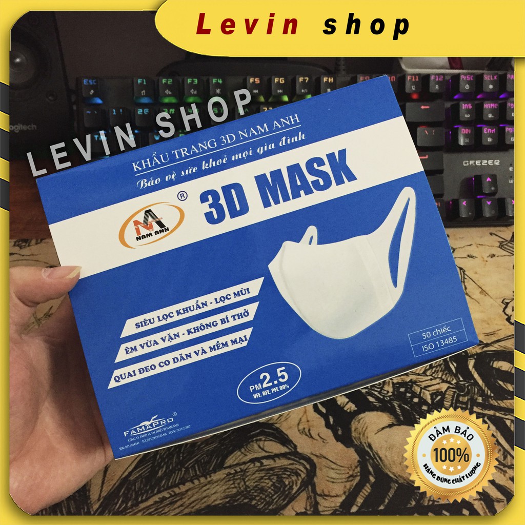 [Hộp 50 chiếc] Khẩu trang 3D Mask Nam Anh | BigBuy360 - bigbuy360.vn