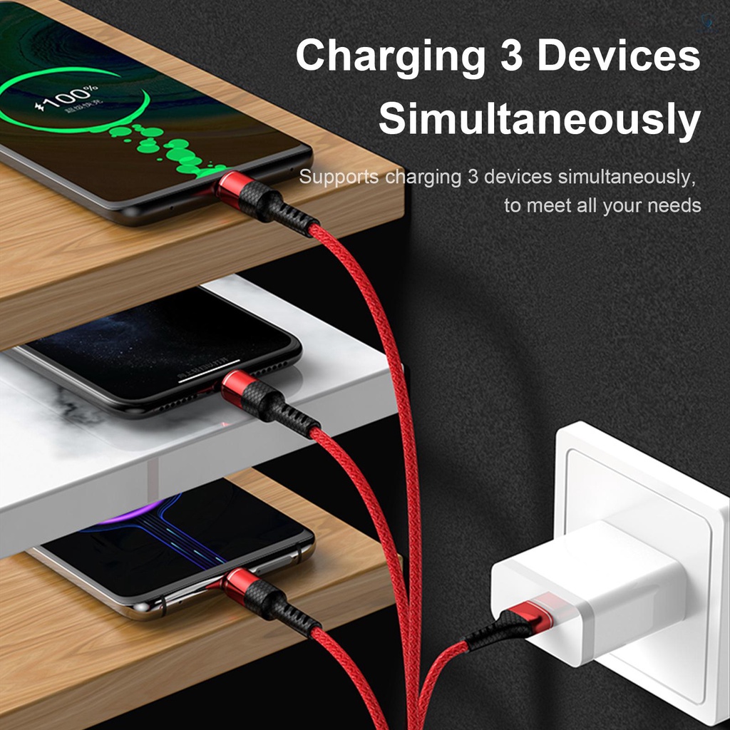 Dây Cáp Sạc USB Type C Micro USB Thay Thế 3 Trong 1 Cho iPhone iPad Samsung Huawei Xiaomi