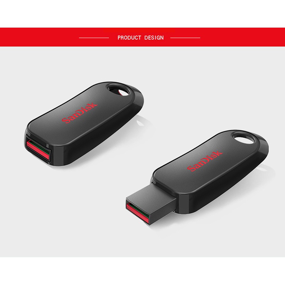 USB 2.0 Sandisk CZ62 Cruzer Snap 16GB kiểu trượt (Đen)