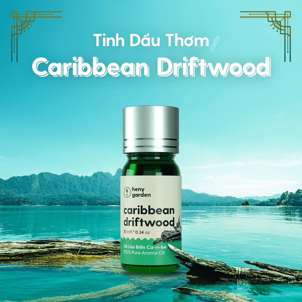 Tinh Dầu Phối Hương Caribbean Driftwood (Gỗ Ấm) Xông Thơm Phòng, Làm Nến Thơm Thiên Nhiên Heny Garden 10mL