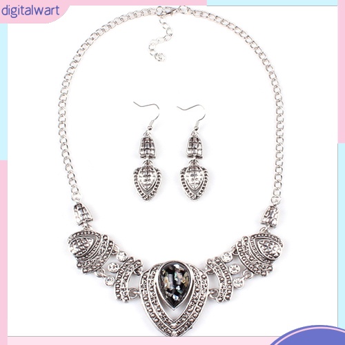 Bộ trang sức đính đá lấp lánh phong cách vintage chất lượng cao