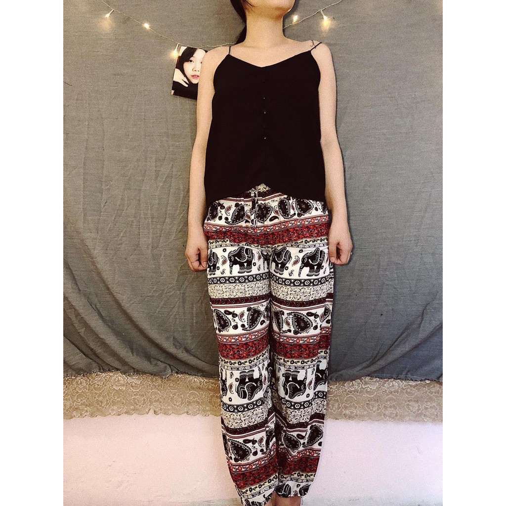 Quần bo gấu vải lanh cao cấp thổ cẩm - HV Store 287