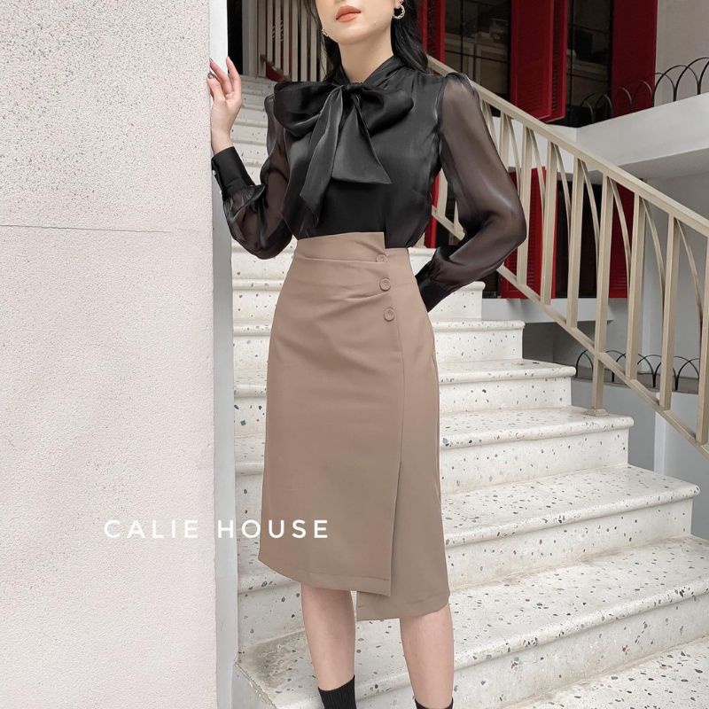 ♥️ Áo Sơ Mi Chất Tơ Sống Cổ Nơ nhiều màu