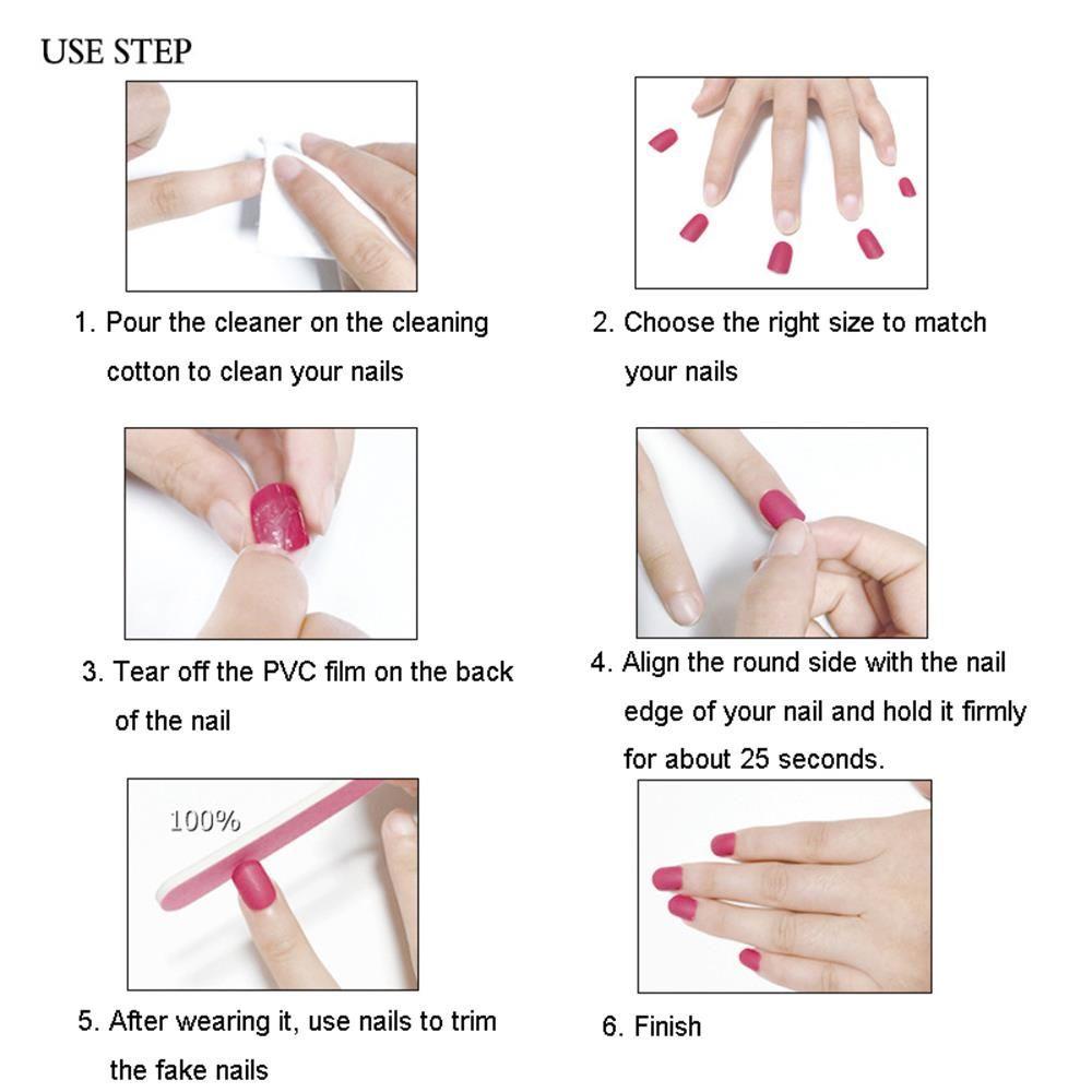 Hộp 24 Móng Tay Giả Bằng Acrylic Có Thể Tháo Rời Ốp